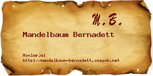Mandelbaum Bernadett névjegykártya
