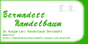 bernadett mandelbaum business card